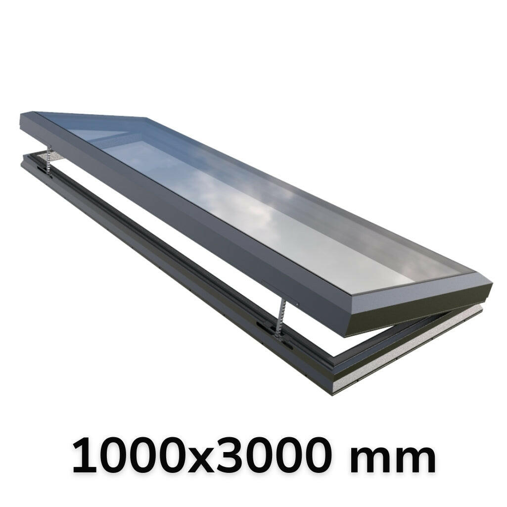 1000 x 3000 mm Electric Opening Glass Link Skylight (Premium Range)