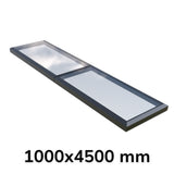 1000 x 4500 mm Fixed Glass Link Modular Skylight (2 Fixed 0 Opening)