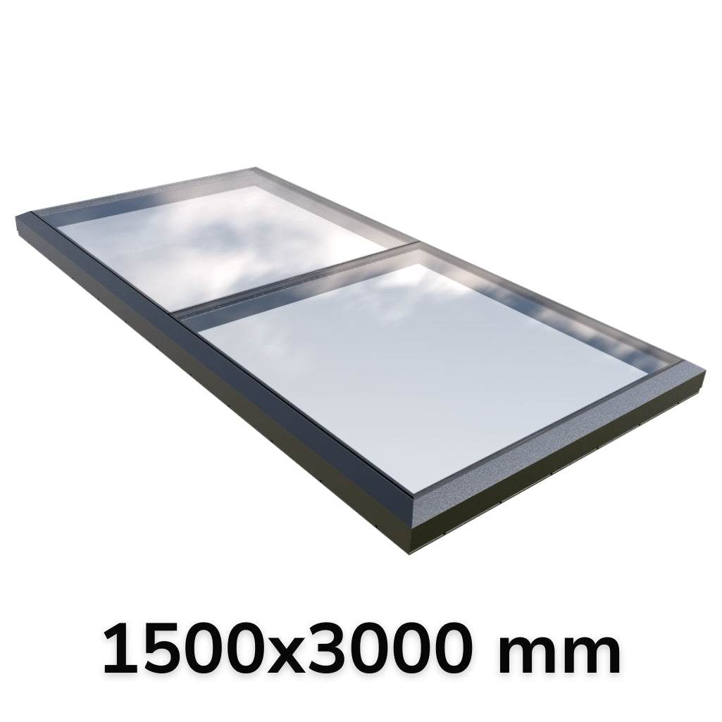 1500 x 3000 mm Fixed Glass Link Modular Skylight (1 Fixed 0 Opening)