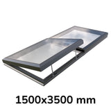 1500 x 3500 mm Electric Opening Glass Link Modular Skylight (1 Fixed 1 Opening)