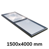 1500 x 4000 mm Fixed Glass Link Modular Skylight (2 Fixed 0 Opening)