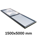 1500 x 5000 mm Fixed Glass Link Modular Skylight (2 Fixed 0 Opening)