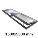 1500 x 5500 mm Electric Opening Glass Link Modular Skylight (1 Fixed 1 Opening)