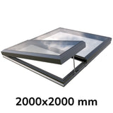 2000 x 2000 mm Electric Opening Glass Link Modular Skylight (1 Fixed 1 Opening)