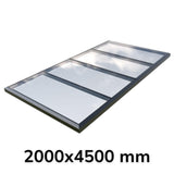 2000 x 4500 mm Fixed Glass Link Modular Skylight (2 Fixed 0 Opening).