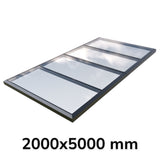 2000 x 5000 mm Fixed Glass Link Modular Skylight (2 Fixed 0 Opening)