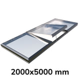 2000 x 5000 mm Electric Opening Glass Link Modular Skylight (2 Fixed 1 Opening)