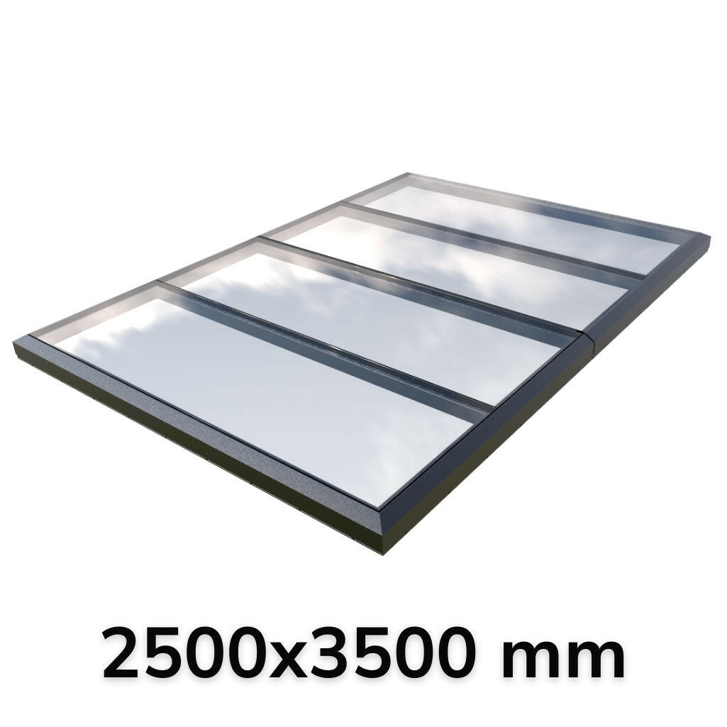 2500 x 3500 mm Fixed Glass Link Modular Skylight (2 Fixed 0 Opening).