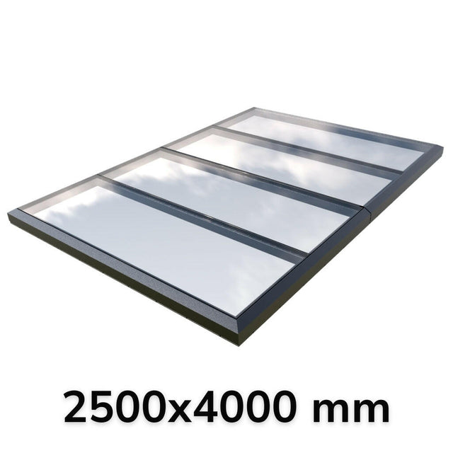 2500 x 4000 mm Fixed Glass Link Modular Skylight (2 Fixed 0 Opening).