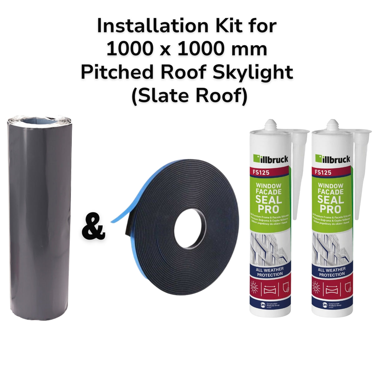 1000 x 1000 mm Pitched Roof Skylight (Slate Roof) Installation Kit