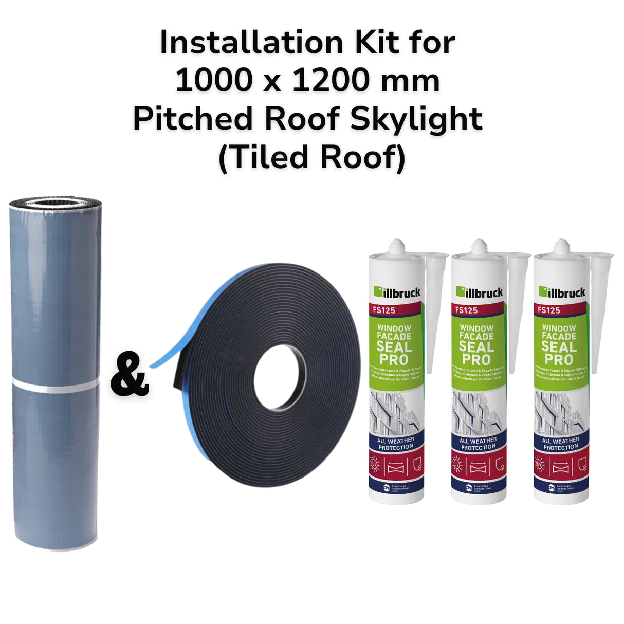 1000 x 1200 mm Pitched Roof Skylight (Tiled Roof) Installation Kit