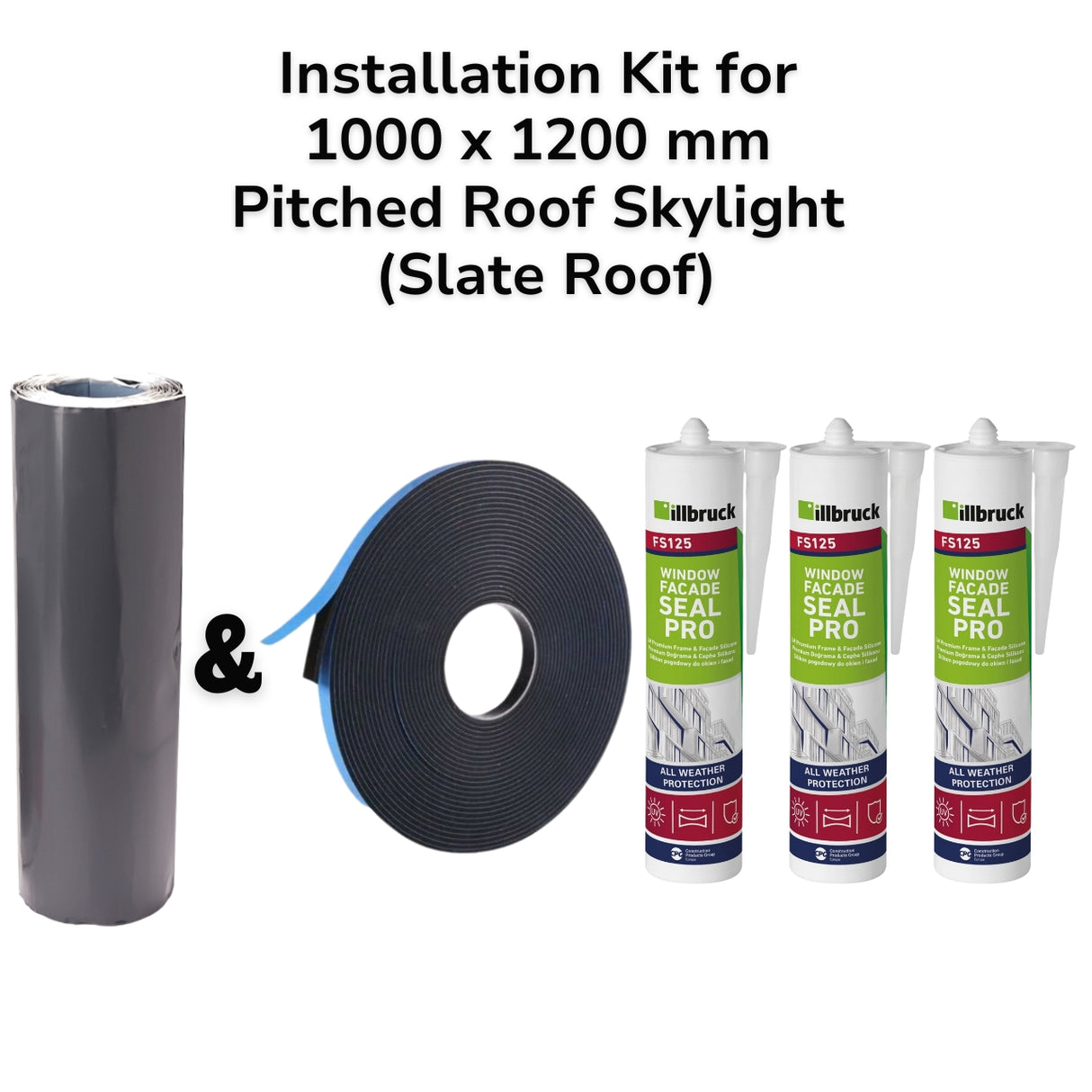 1000 x 1200 mm Pitched Roof Skylight (Slate Roof) Installation Kit