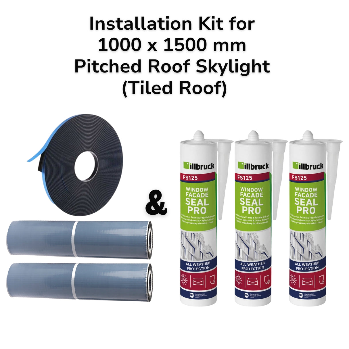 1000 x 1500 mm Pitched Roof Skylight (Tiled Roof) Installation Kit