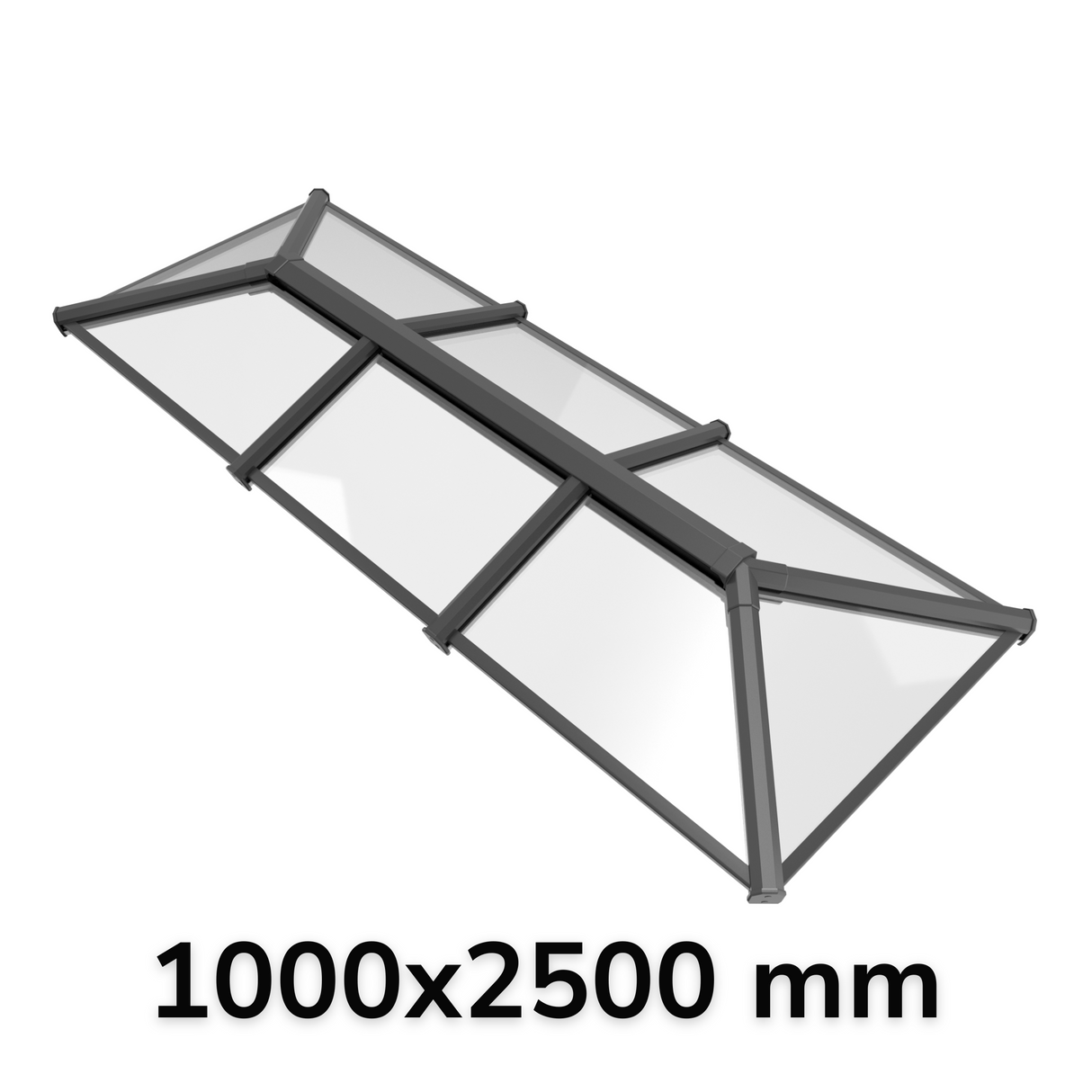 1000 x 2500 mm Stratus Aluminium Roof Lantern Style 3 (Traditional)