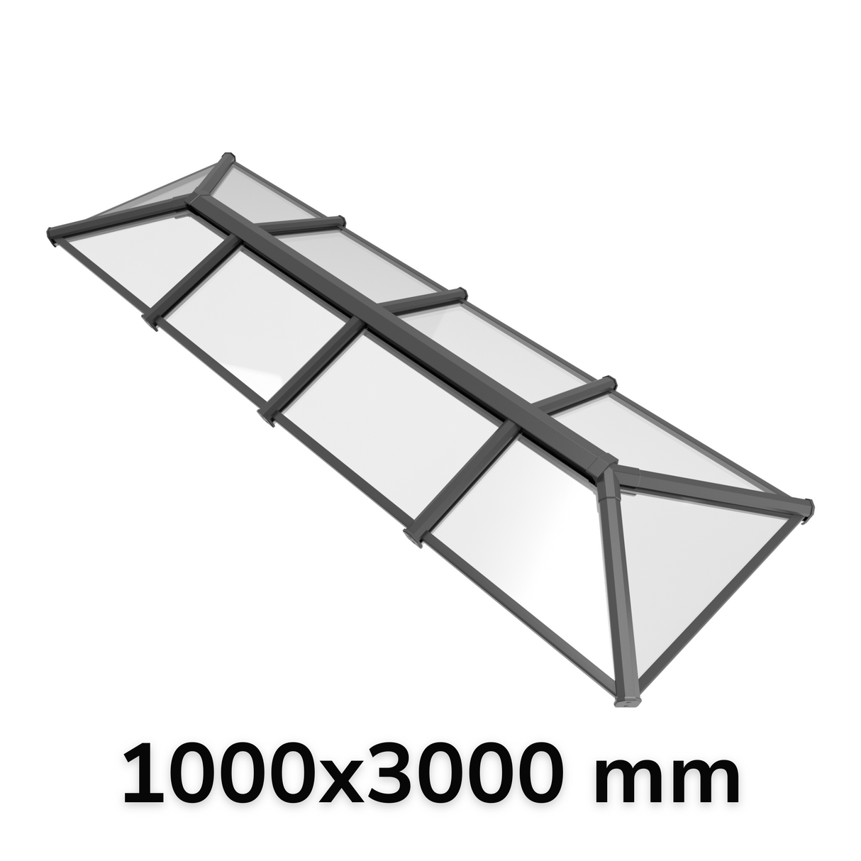 1000 x 3000 mm Stratus Aluminium Roof Lantern Style 6 (Traditional)