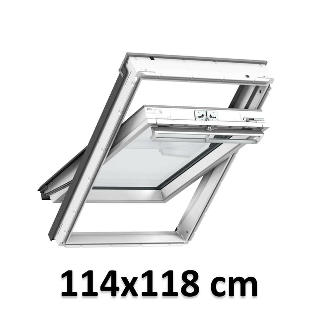 114x118 cm VELUX GGU SK06 0362 Manual Centre-Pivot Roof Window | White Polyurethane Maintenance Free | Triple Glazed.