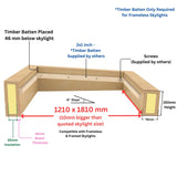 1200 x 1800 mm Insulated Upstand for Flat Roof Skylight