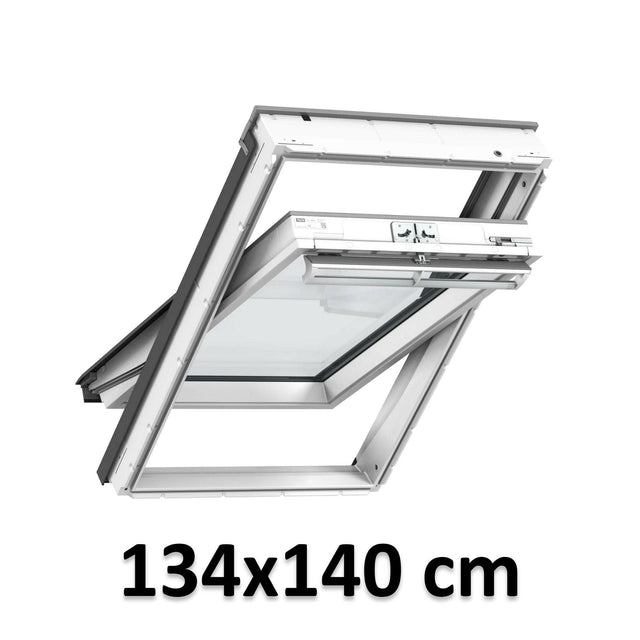 134x140 cm VELUX GGU UK08 0069 Manual Centre-Pivot Roof Window | White Polyurethane Maintenance Free | Triple Glazed.