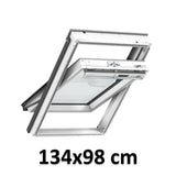 134x98 cm VELUX GGU UK04 0066 Manual Centre-Pivot Roof Window | White Polyurethane Maintenance Free | Triple Glazed.