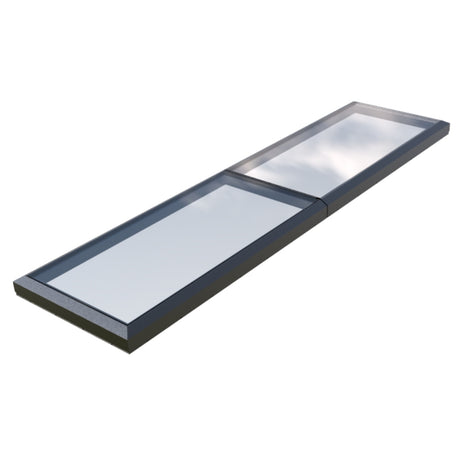 1000 x 4500 mm Fixed Glass Link Modular Skylight (2 Fixed 0 Opening)