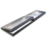 1000 x 4500 mm Electric Opening Glass Link Modular Skylight (1 Fixed 1 Opening)