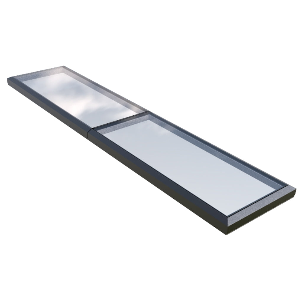 1000 x 5500 mm Fixed Glass Link Modular Skylight (2 Fixed 0 Opening)