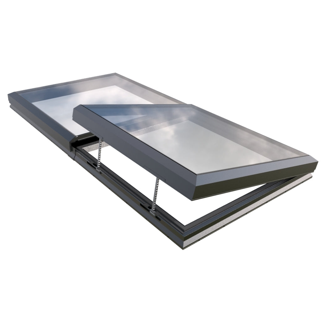 1500 x 3000 mm Electric Opening Glass Link Modular Skylight (1 Fixed 1 Opening)