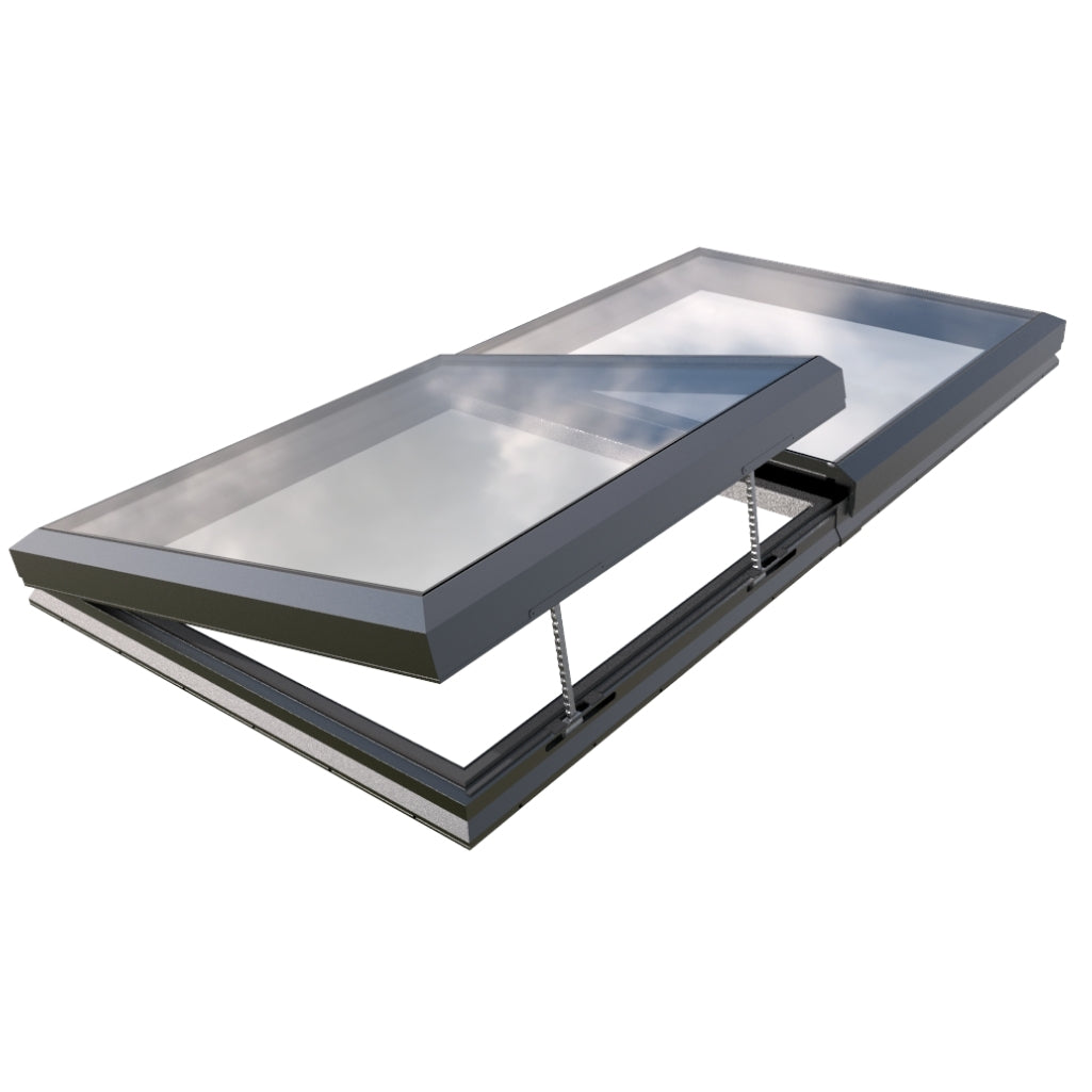 1500 x 3000 mm Electric Opening Glass Link Modular Skylight (1 Fixed 1 Opening)