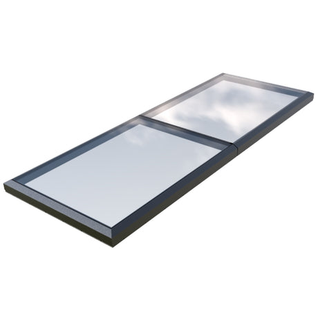 1500 x 4000 mm Fixed Glass Link Modular Skylight (2 Fixed 0 Opening)