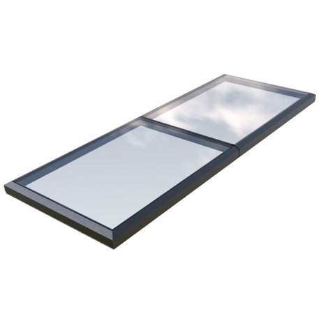 1500 x 4500 mm Fixed Glass Link Modular Skylight (2 Fixed 0 Opening)