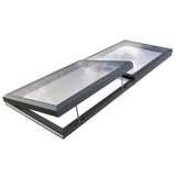 1500 x 4500 mm Electric Opening Glass Link Modular Skylight (1 Fixed 1 Opening)