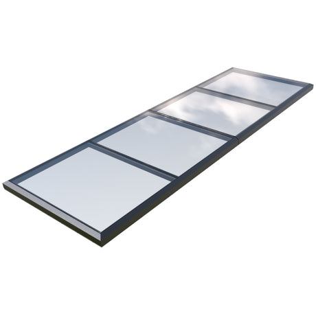 1500 x 6000 mm Fixed Glass Link Modular Skylight (2 Fixed 0 Opening)