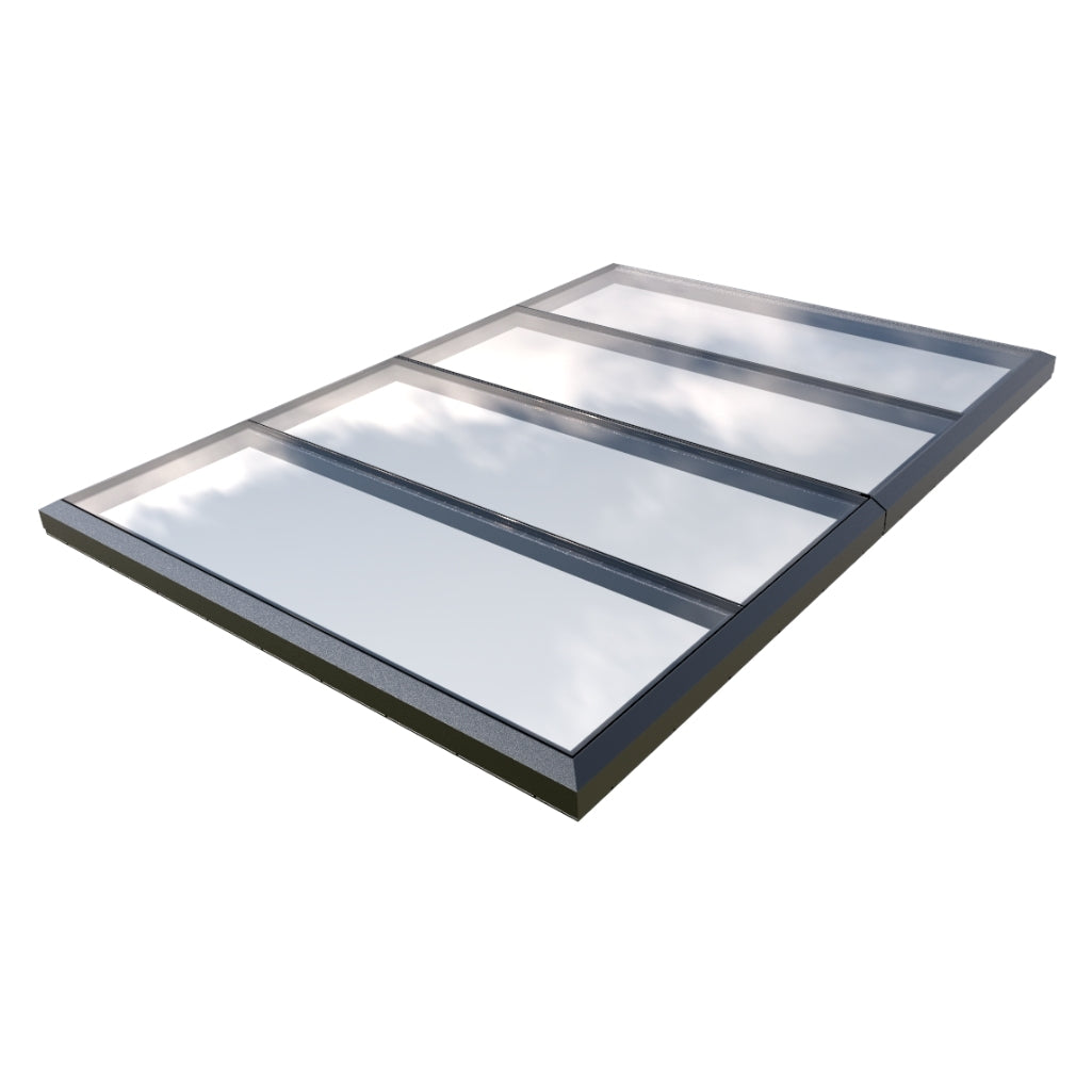 2000 x 3500 mm Fixed Glass Link Modular Skylight (2 Fixed 0 Opening)