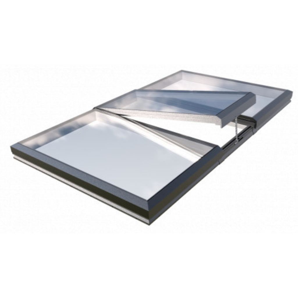 2000 x 3500 mm Electric Opening Glass Link Modular Skylight (2 Fixed 1 Opening)