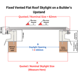 1200 x 1200 mm Brett Martin Fixed Flat Roof Skylight