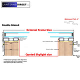 1000 x 1000 mm LD Framed Flat Roof Skylight