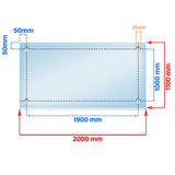 2000 x 1100 mm LD Toughened Laminated Glass Juliet Balcony