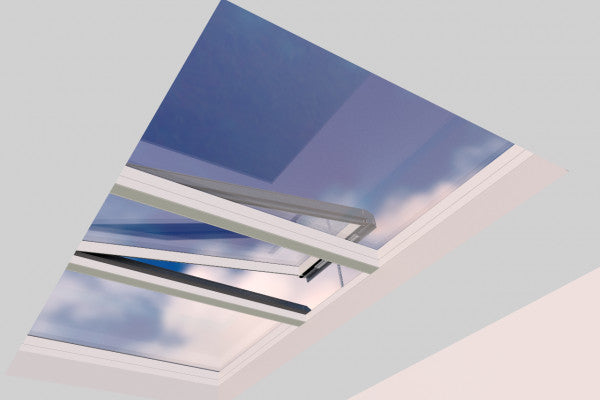 2000 x 4000 mm Electric Opening Glass Link Modular Skylight (2 Fixed 1 Opening)