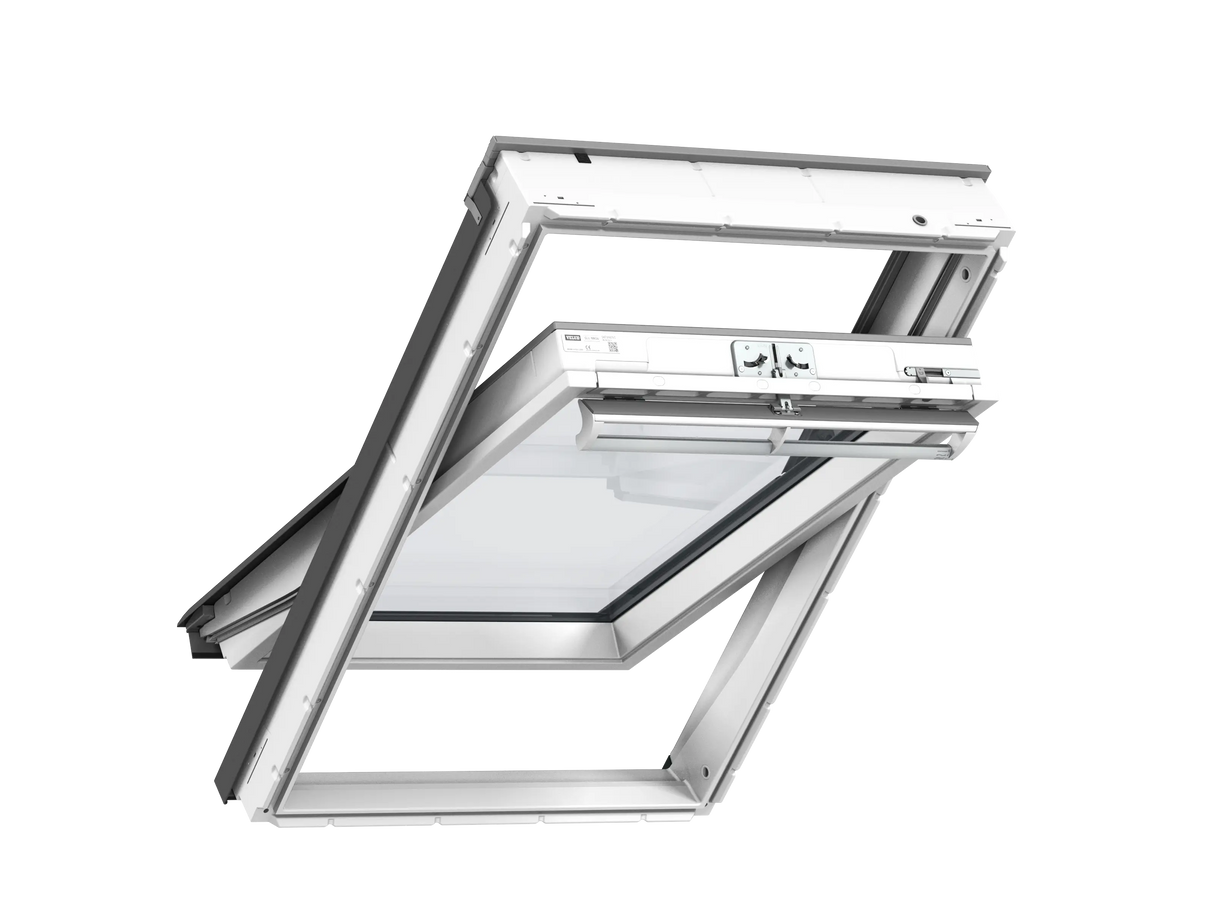 66x118 cm VELUX GGU FK06 0170 Manual Centre-Pivot Roof Window | White Polyurethane Maintenance Free | Double Glazed.