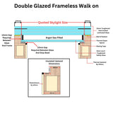 600 x 3000 mm Frameless Walk-on Skylight