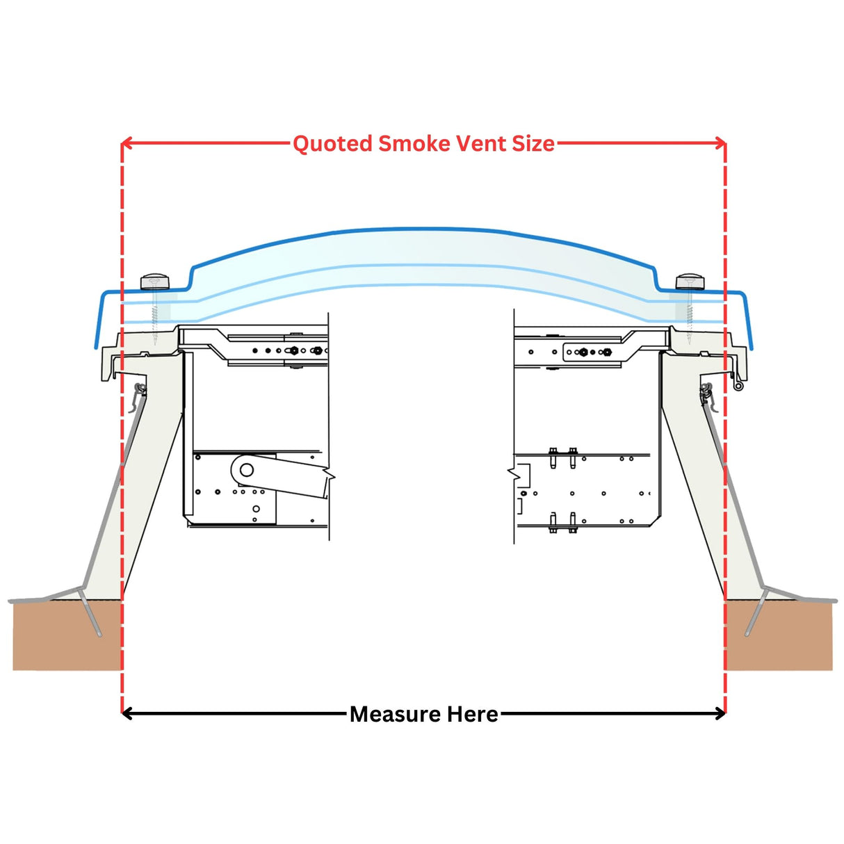 1050 x 1050 mm Smoke Vent Rooflight by Mardome