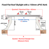 600 x 900 mm Brett Martin Fixed Flat Roof Skylight