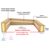 1000 x 1500 mm  Insulated Upstand for Flat Roof Skylight