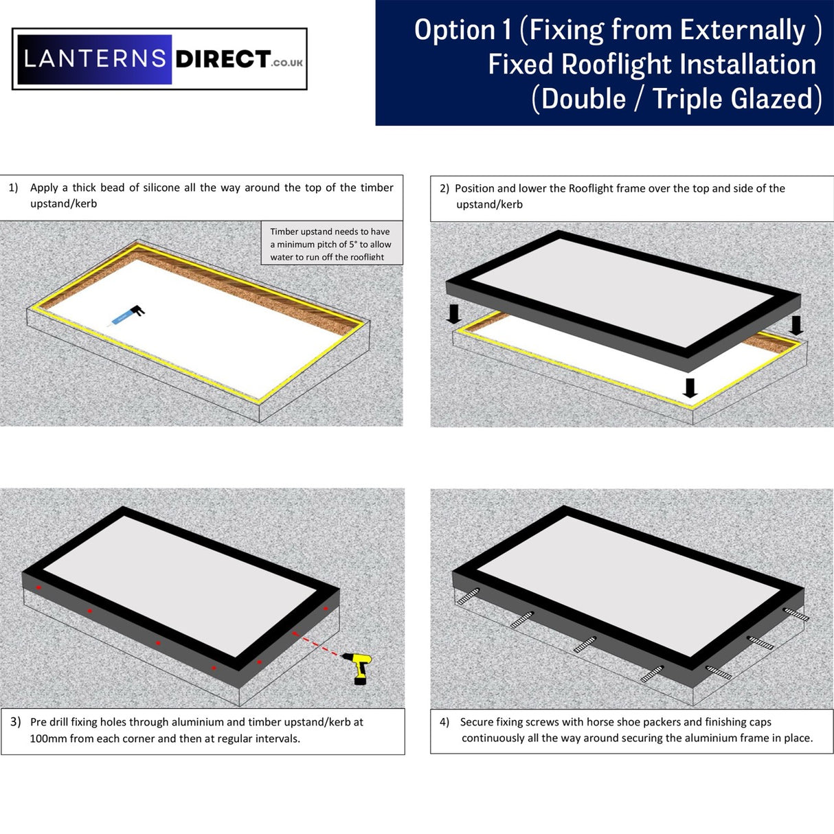 600 x 1800 mm LD Framed Flat Roof Skylight