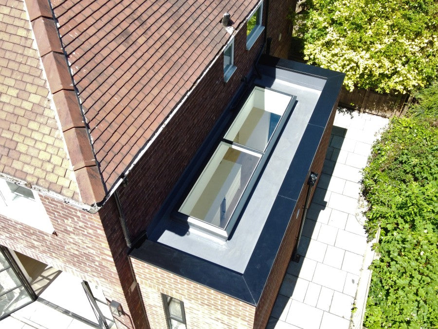 1500 x 5500 mm Electric Opening Glass Link Modular Skylight (1 Fixed 1 Opening)