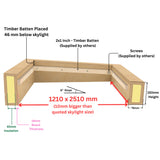 1200 x 2500 mm Insulated Upstand for Flat Roof Skylight