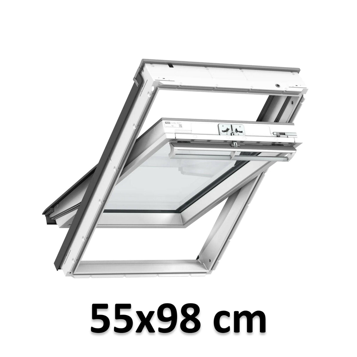 55x98 cm VELUX GGU CK04 0069 Manual Centre-Pivot Roof Window | White Polyurethane Maintenance Free | Triple Glazed.