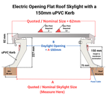 1000 x 1000 mm Brett Martin Electric Opening Flat Roof Skylight