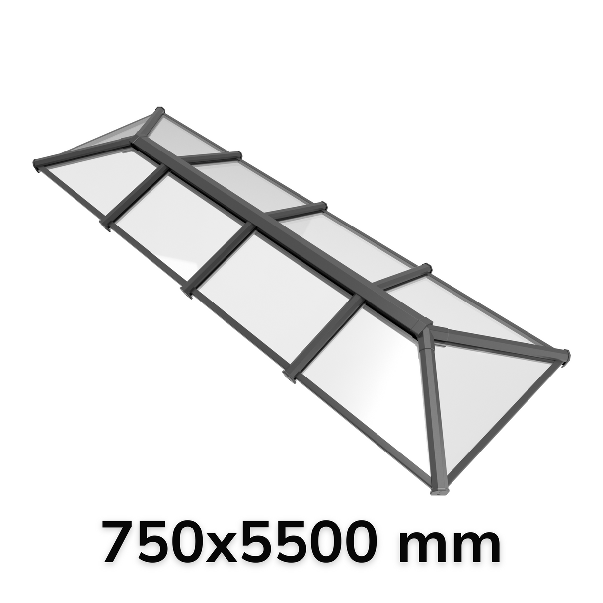 750 x 5500 mm Stratus Aluminium Roof Lantern Style 6 (Traditional)