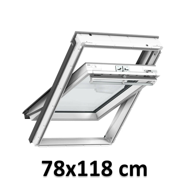 78x118 cm VELUX GGU MK06 0062 Manual Centre-Pivot Roof Window | White Polyurethane Maintenance Free | Triple Glazed.